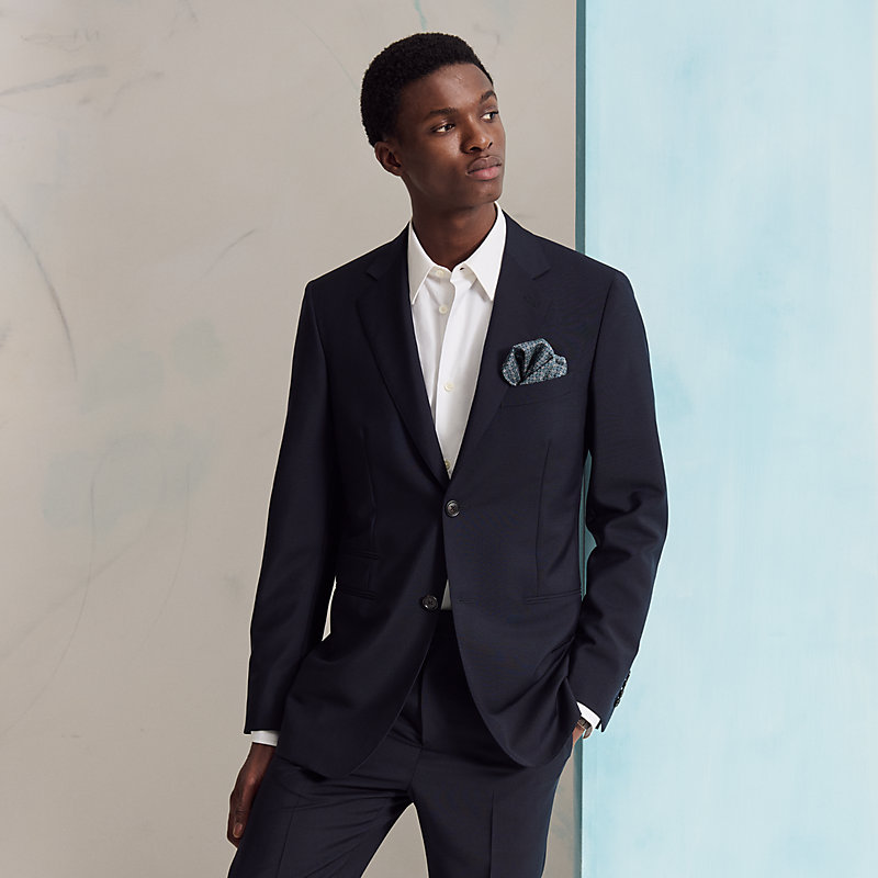 ポケットチーフ 42 cm 《マイヨンモルフォーズ》 - ブルー | Hermès